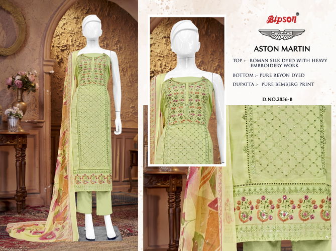 Aston Martin 2856 By Bipson Roman Silk Embroidery Non Catalog Dress Material Wholesale Shop In Surat